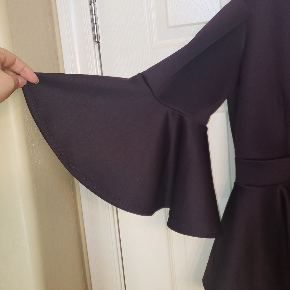 Plum Ruffle Dress - Picture 4 of 8
